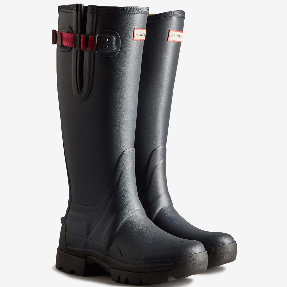 Hunter Women's Balmoral Adjustable 3mm Neoprene Wellington Boots - Navy/Peppercorn Hunter Women's Balmoral Adjustable 3mm Neoprene Wellington Boots - Navy/Peppercorn