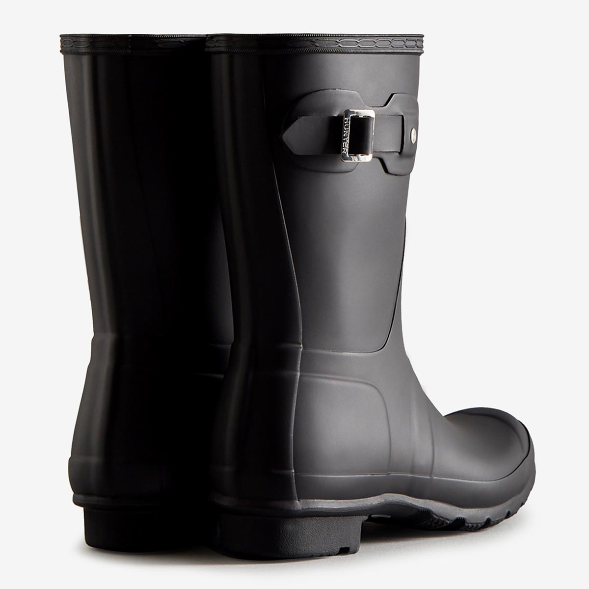 Hunter Women's Original Short Wellington Boots - Black - Rear Hunter Women's Original Short Wellington Boots - Black - Rear