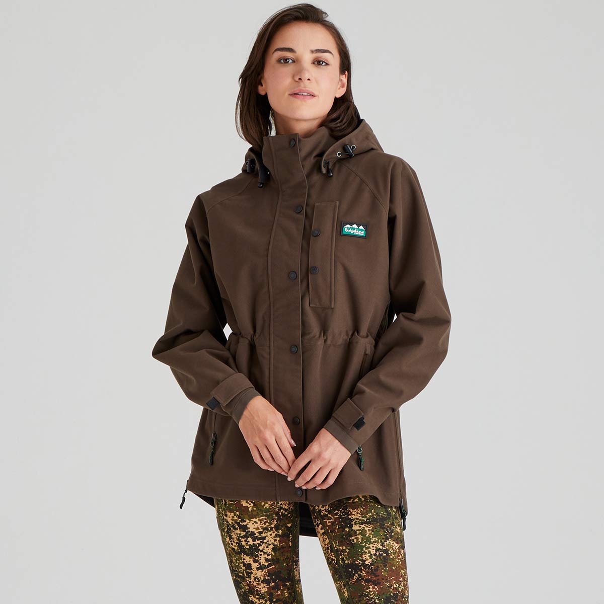 Ridgeline Women's Monsoon Classic Jacket - Bark - Front Ridgeline Women's Monsoon Classic Jacket - Bark - Front