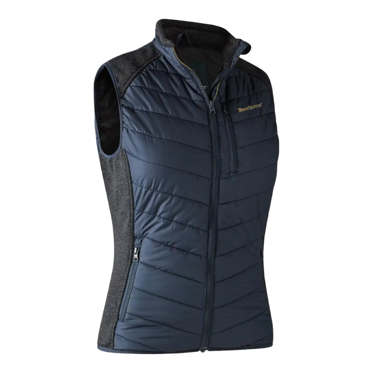 Deerhunter Lady Caroline Padded Waistcoat with Knit - Dark Blue - Front Deerhunter Lady Caroline Padded Waistcoat with Knit - Dark Blue - Front