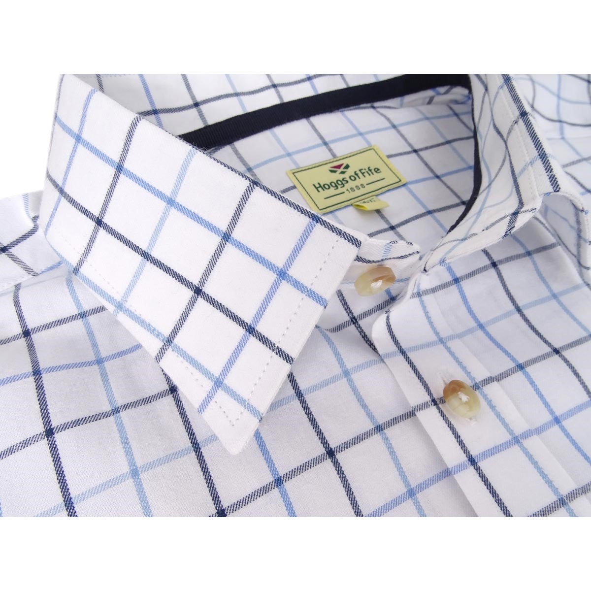 Hoggs of Fife Viscount Premier Tattersall Shirt - White Hoggs of Fife Viscount Premier Tattersall Shirt - White