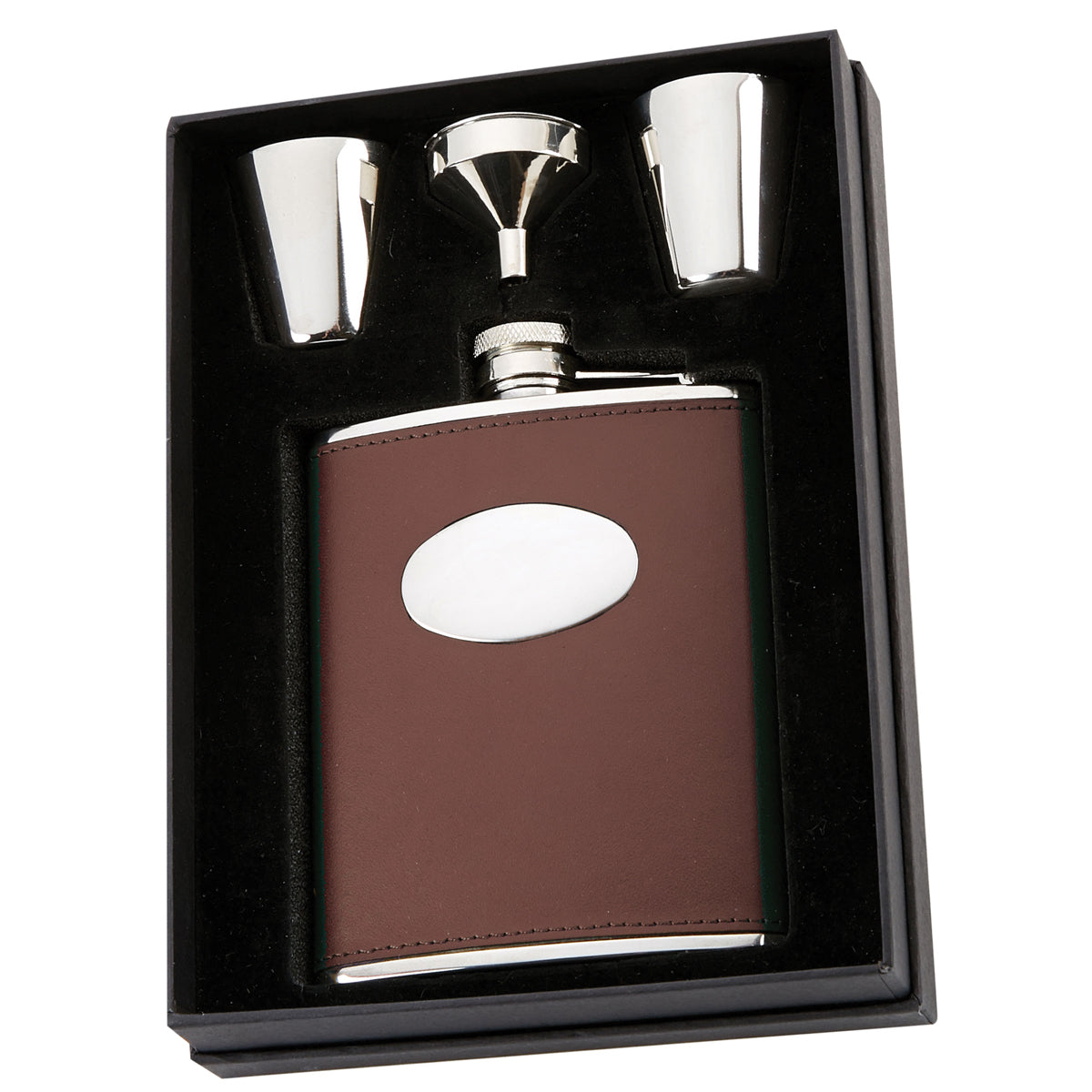 David Nickerson Leather Presentation Hip Flask David Nickerson Leather Presentation Hip Flask