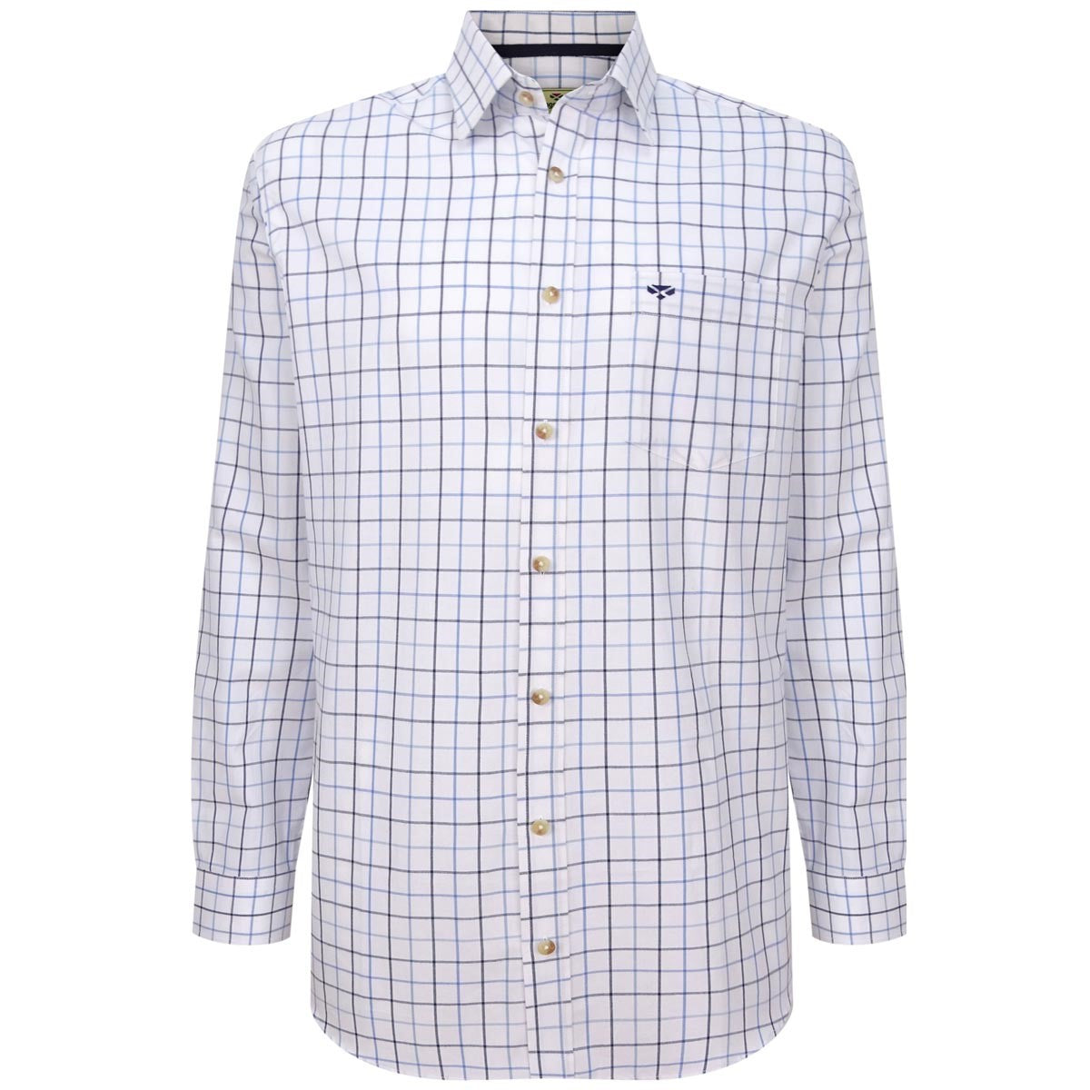 Hoggs of Fife Viscount Premier Tattersall Shirt - White Hoggs of Fife Viscount Premier Tattersall Shirt - White