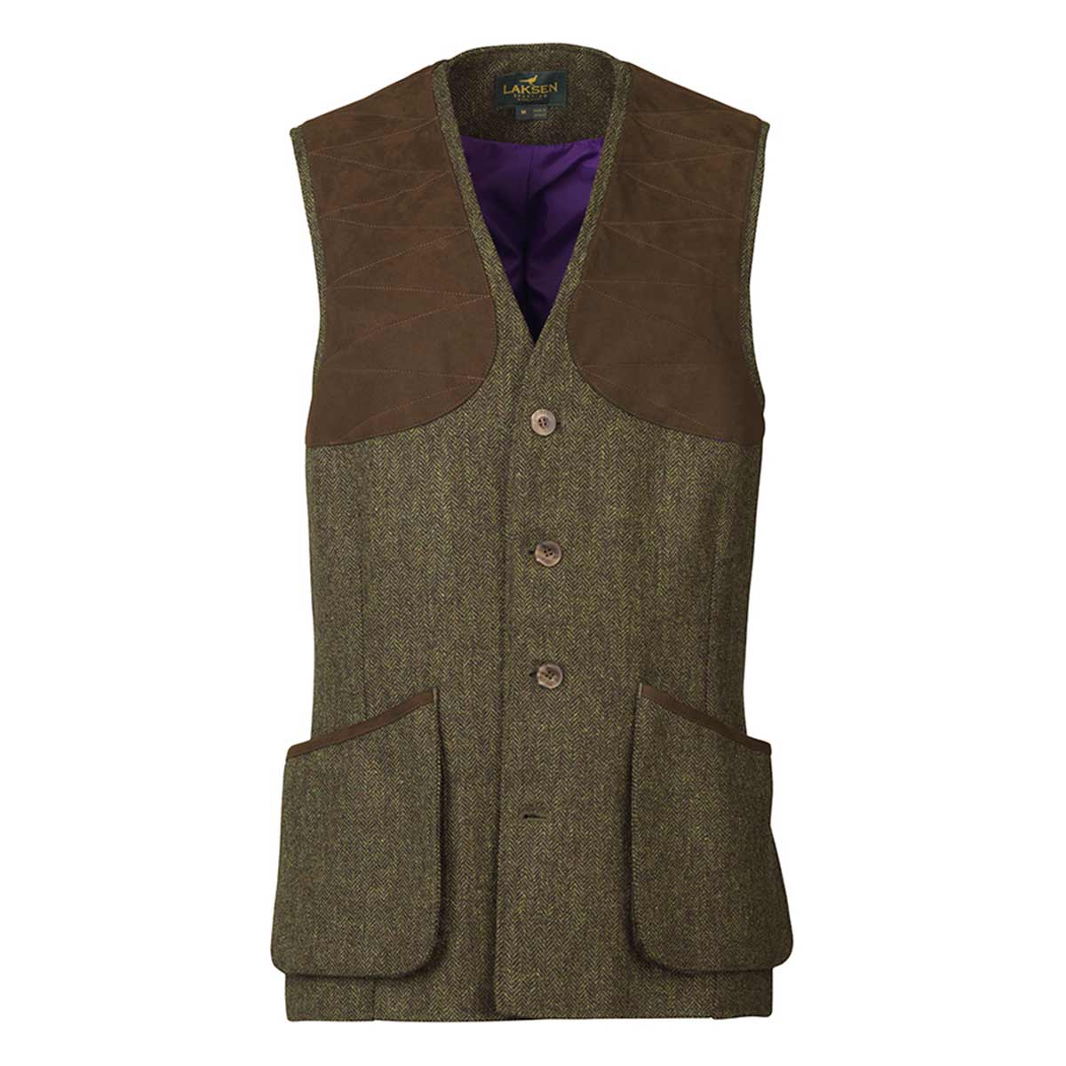 Laksen Kirkton Herringbone Tweed Leith Shooting Vest Laksen Kirkton Herringbone Tweed Leith Shooting Vest