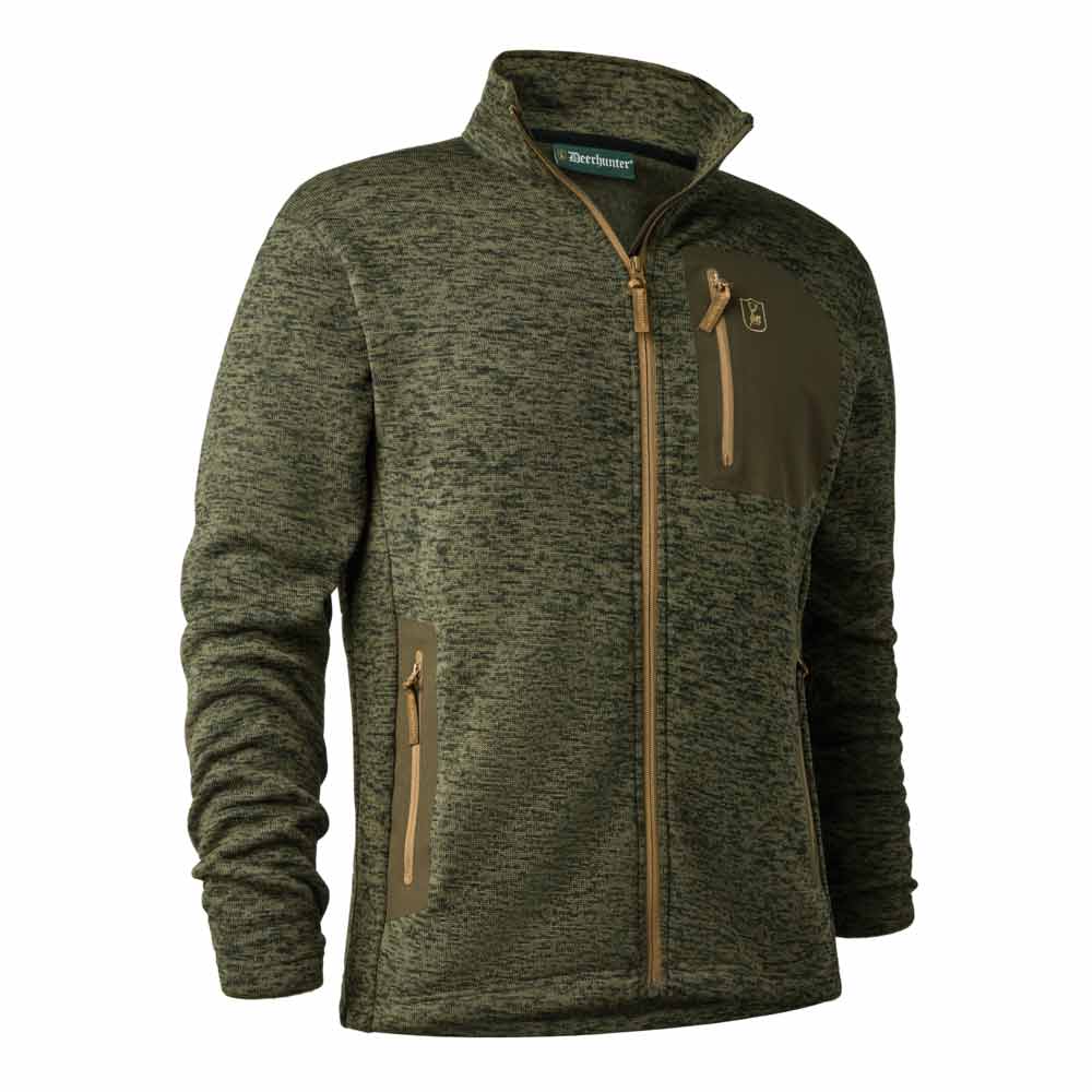 Deerhunter Sarek Knitted Jacket -Olive Night Melange Deerhunter Sarek Knitted Jacket -Olive Night Melange