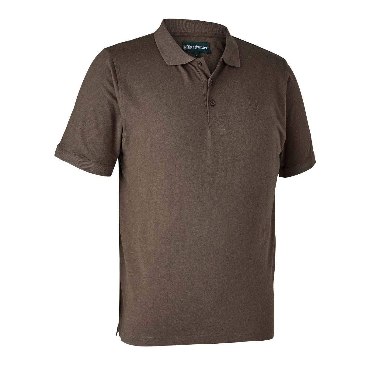Deerhunter Gunnar Polo Shirt - Brown Leaf Melange Deerhunter Gunnar Polo Shirt - Brown Leaf Melange