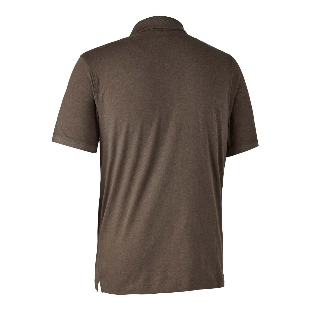 Deerhunter Gunnar Polo Shirt - Brown Leaf Melange - Rear Deerhunter Gunnar Polo Shirt - Brown Leaf Melange - Rear