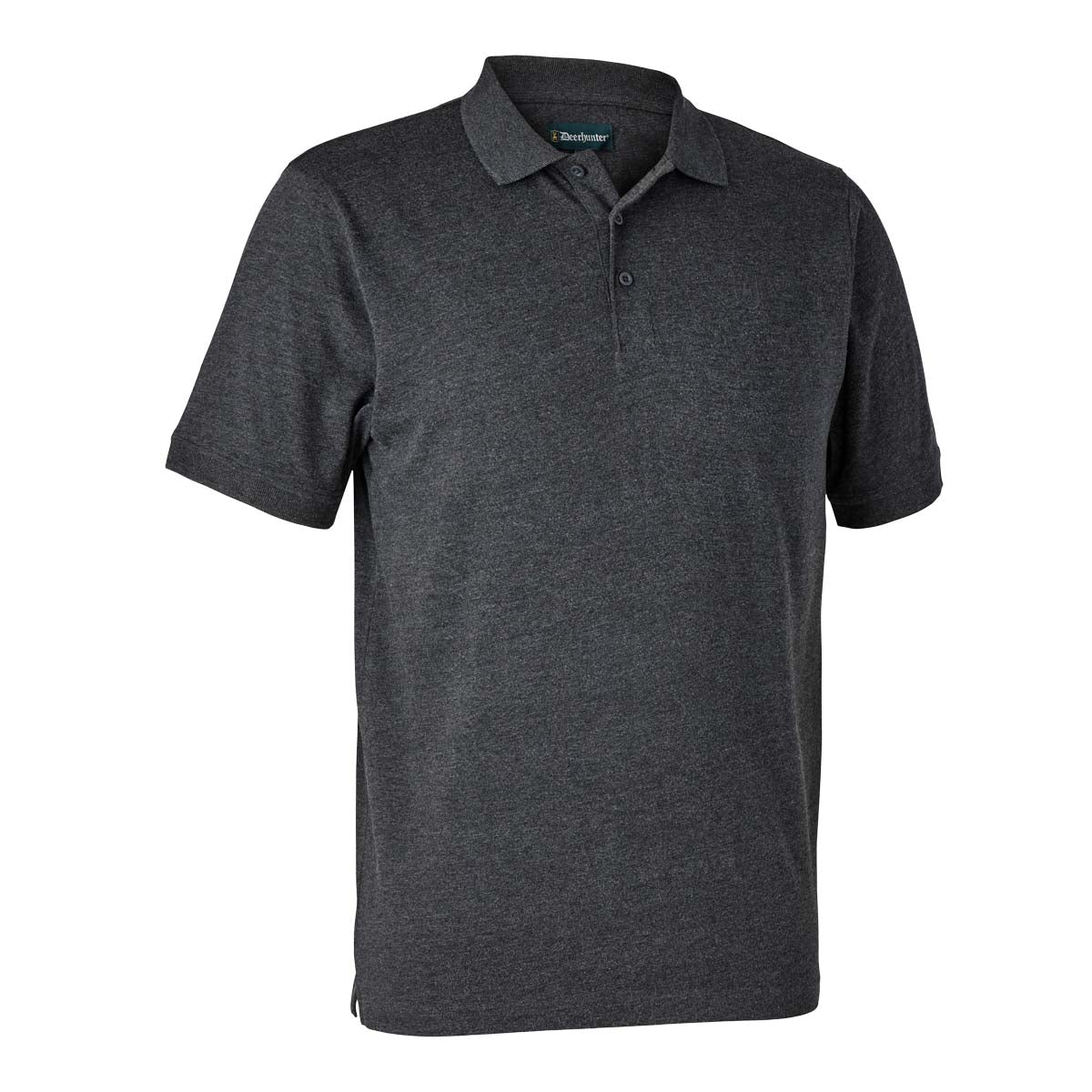 Deerhunter Gunnar Polo Shirt - Dark Grey Melange Deerhunter Gunnar Polo Shirt - Dark Grey Melange