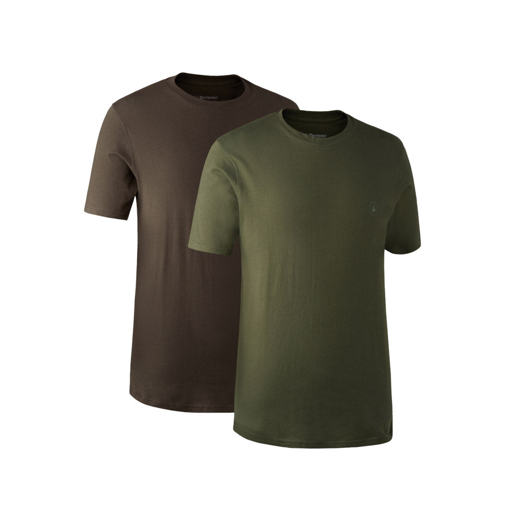 Deerhunter T-Shirt 2-Pack - Green & Brown Leaf Deerhunter T-Shirt 2-Pack - Green & Brown Leaf