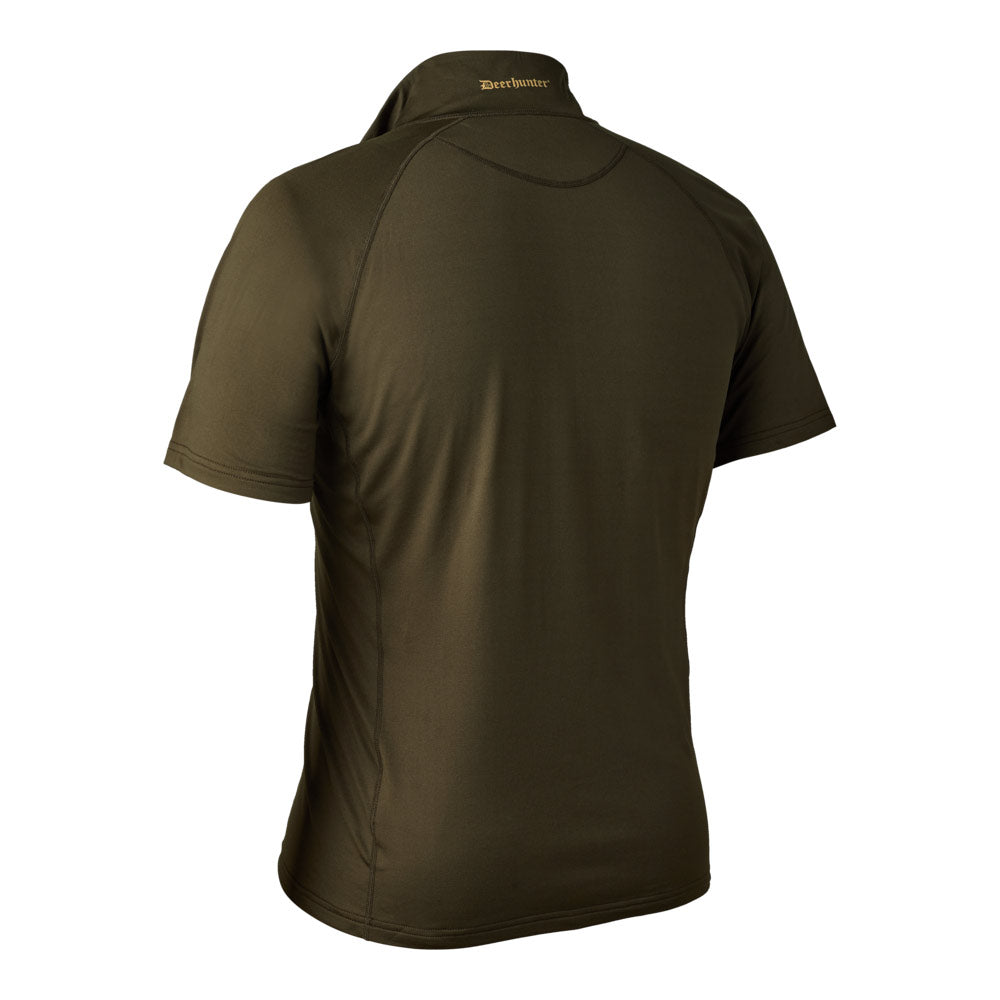Deerhunter Excape Insulated T-Shirt With Zip-Neck - Art Green -Rear Deerhunter Excape Insulated T-Shirt With Zip-Neck - Art Green -Rear