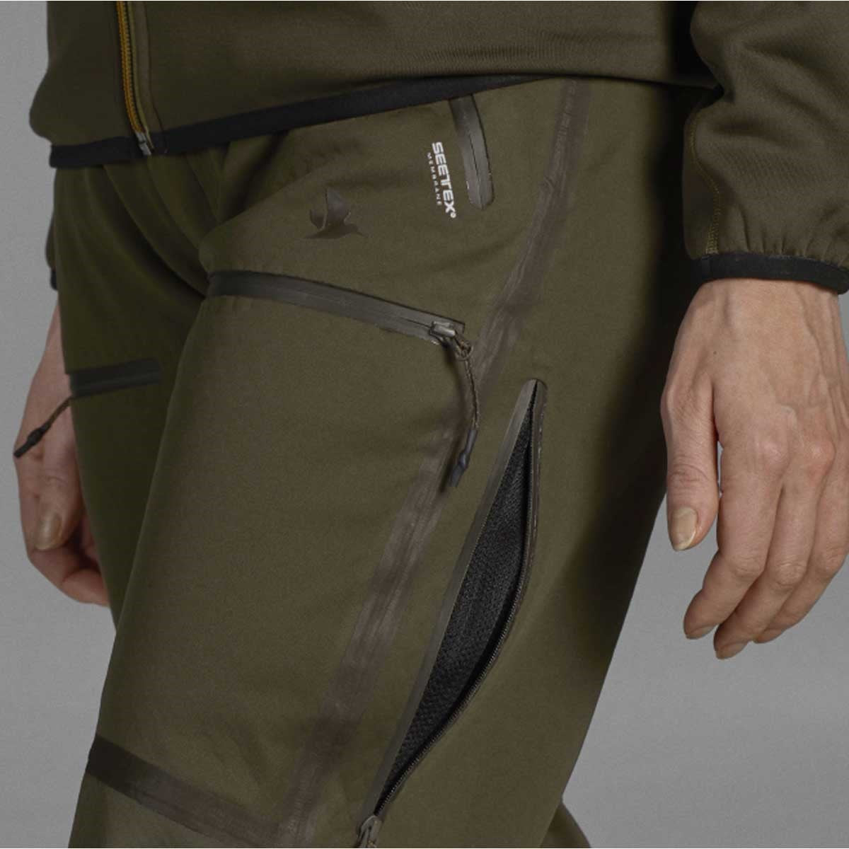 Seeland Hawker Advanced Women's Trousers - Pine Green - side zip Seeland Hawker Advanced Women's Trousers - Pine Green - side zip