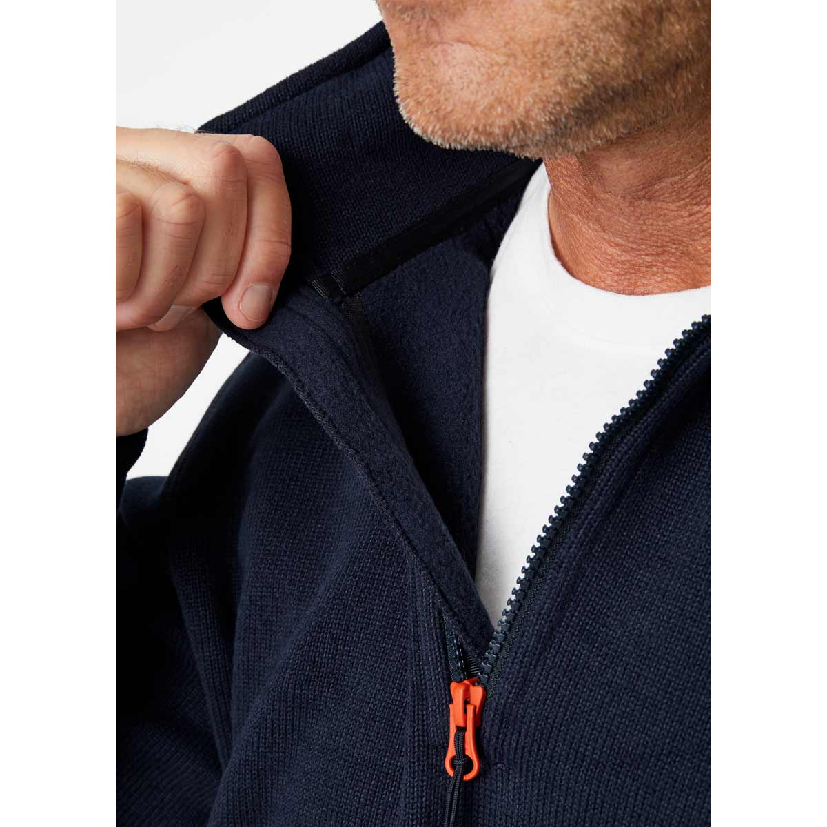 Helly Hansen Kensington Half Zip Knit Fleece Jacket Navy Front zip Helly Hansen Kensington Half Zip Knit Fleece Jacket Navy Front zip