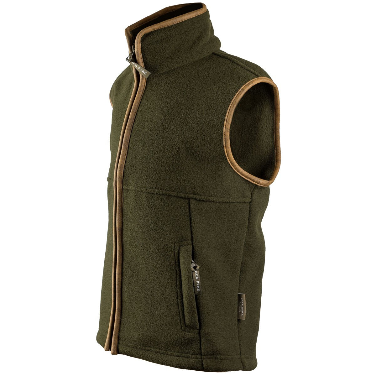Jack Pyke Junior Countryman Fleece Gilet - Dark Olive - Side Jack Pyke Junior Countryman Fleece Gilet - Dark Olive - Side