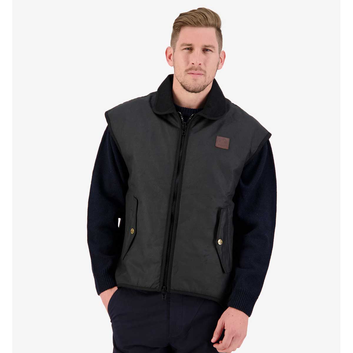 Swanndri Foxton Wool-lined Oilskin Vest Swanndri Foxton Wool-lined Oilskin Vest