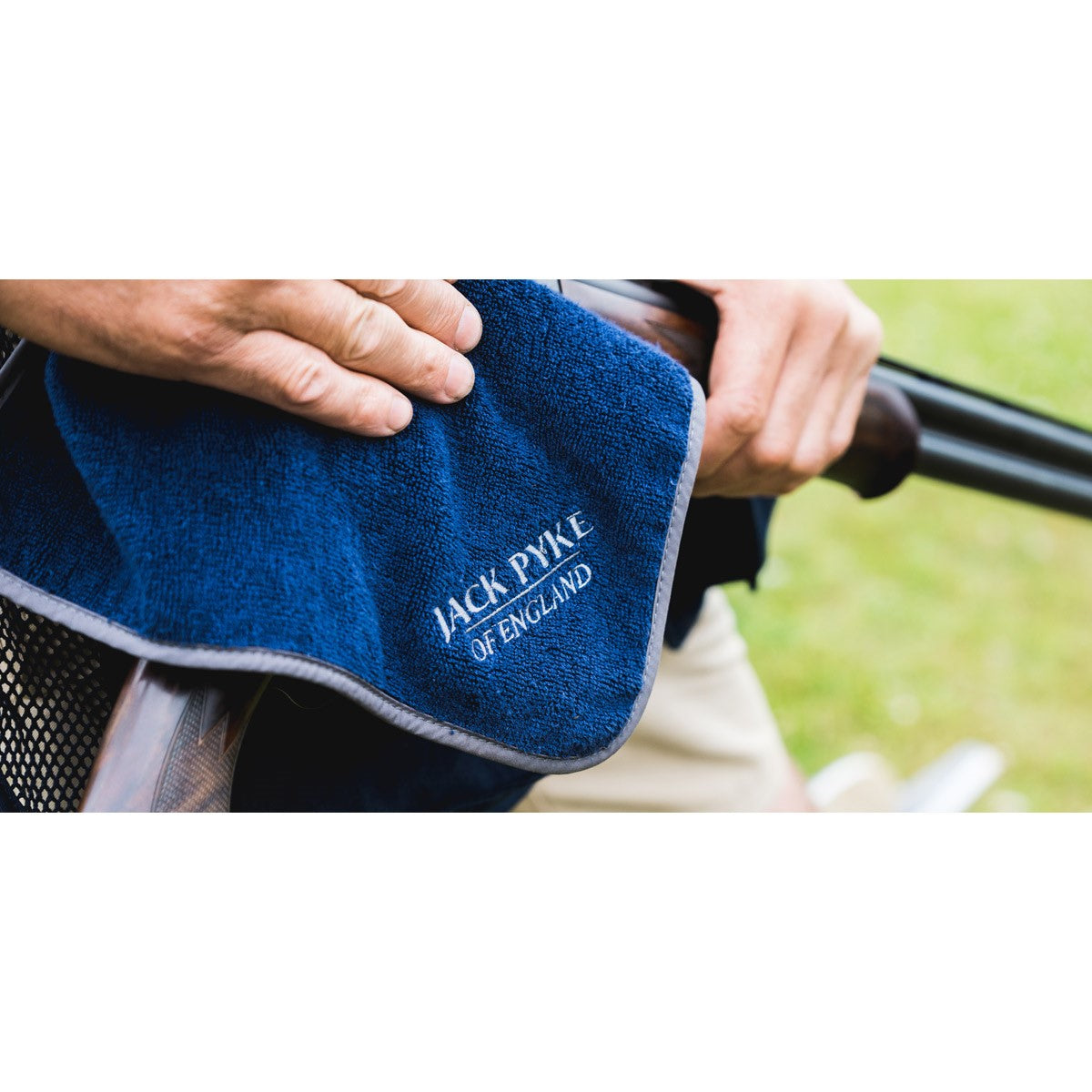 Jack Pyke Sporting Shooters Towel - Navy - lifestyle Jack Pyke Sporting Shooters Towel - Navy - lifestyle