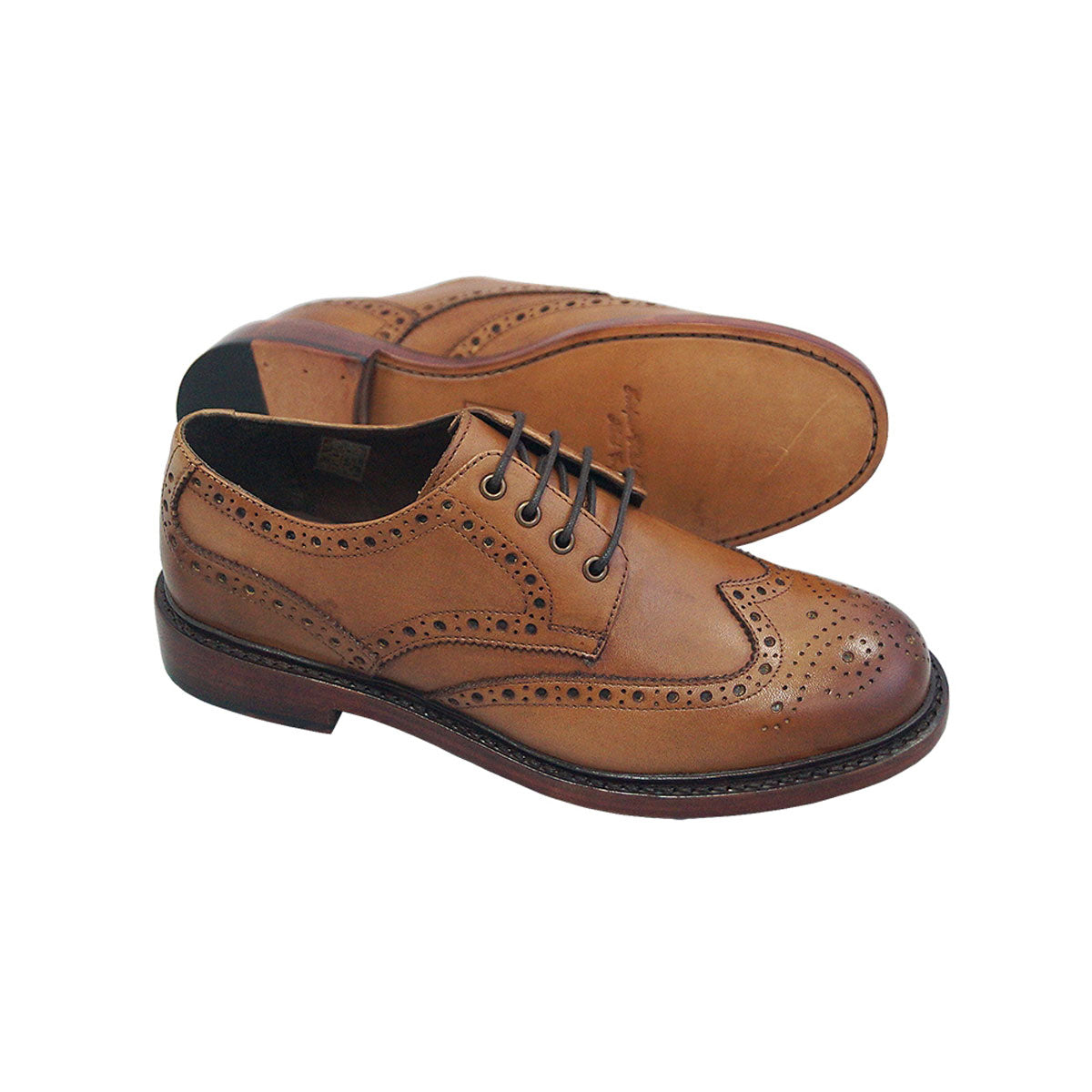 Hoggs of Fife Muirfield Brogue Shoe - Leather Sole - Tan Hoggs of Fife Muirfield Brogue Shoe - Leather Sole - Tan