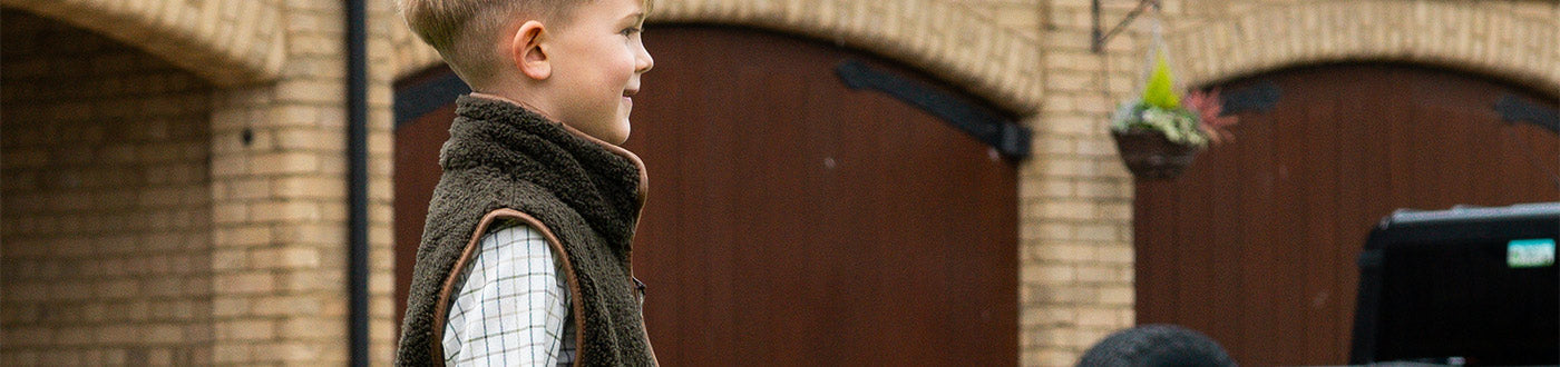 cosy children’s gilets, fleece gilets, boys' and girls' gilets – ideal for country life.