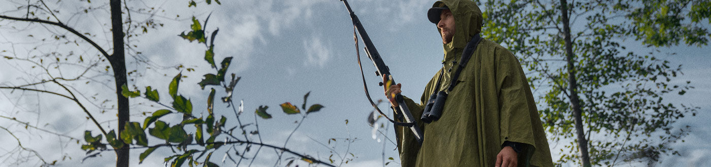 Men's waterproof ponchos with hoods for wet weather. Shop lightweight, quick-dry packable ponchos from Deerhunter & Seeland