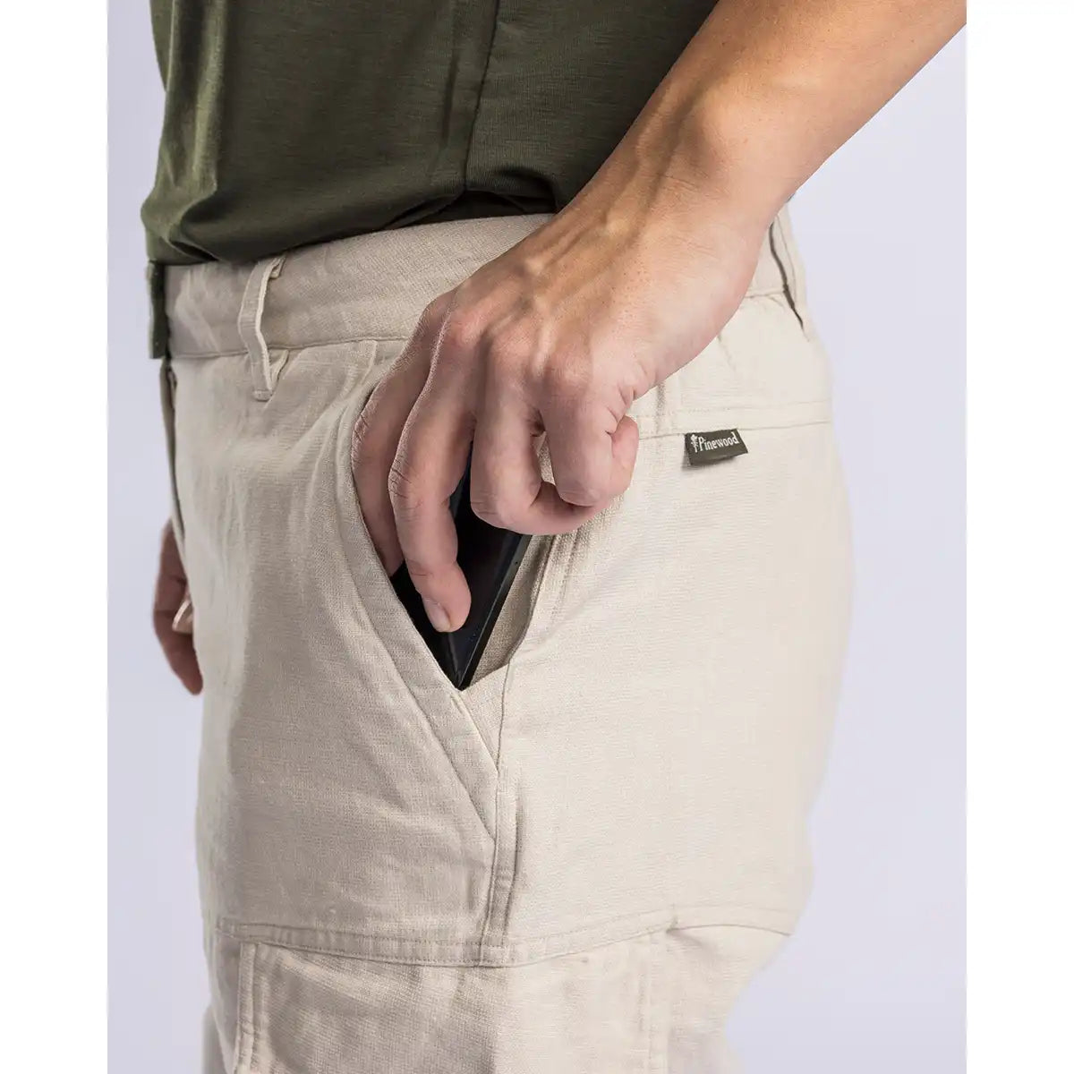 Pinewood Varnamo InsectSafe Women's Linen Trousers- hand pocket detail