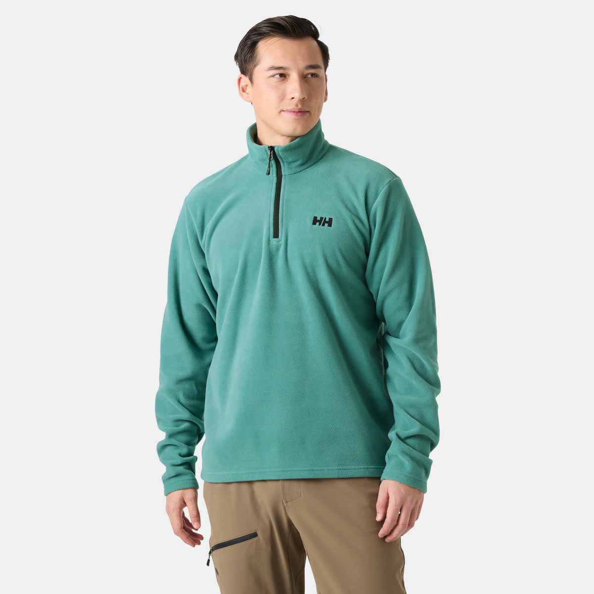 Helly Hansen Daybreaker 1/2 Zip Fleece - opal green - on model 