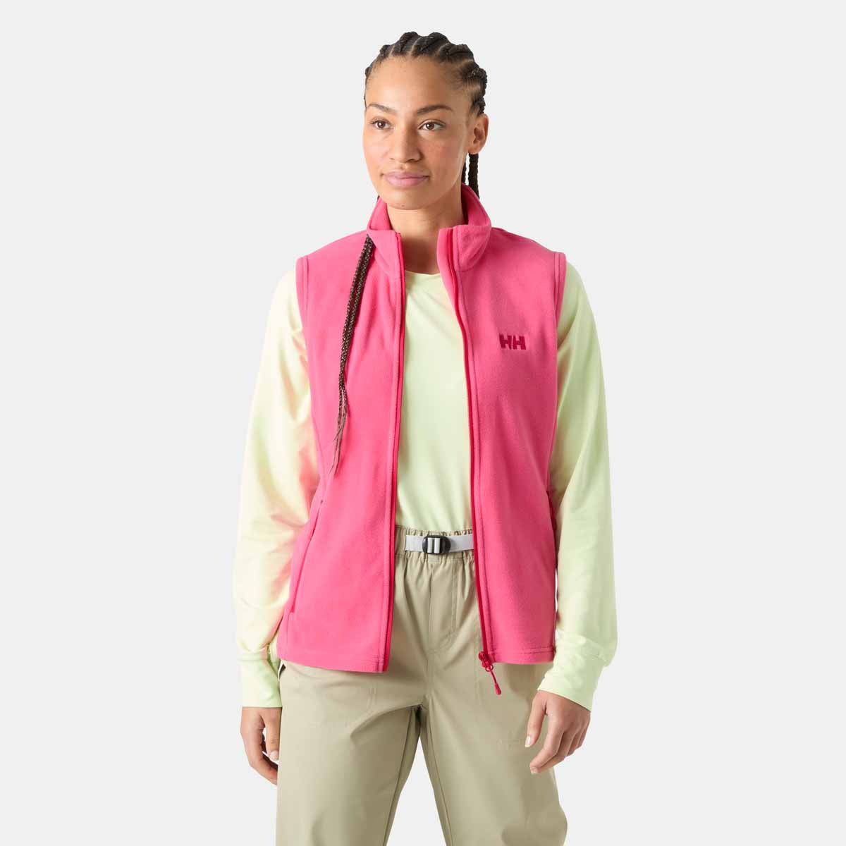 Helly Hansen Womens Daybreaker Fleece Vest  - Hot Pink - On Model