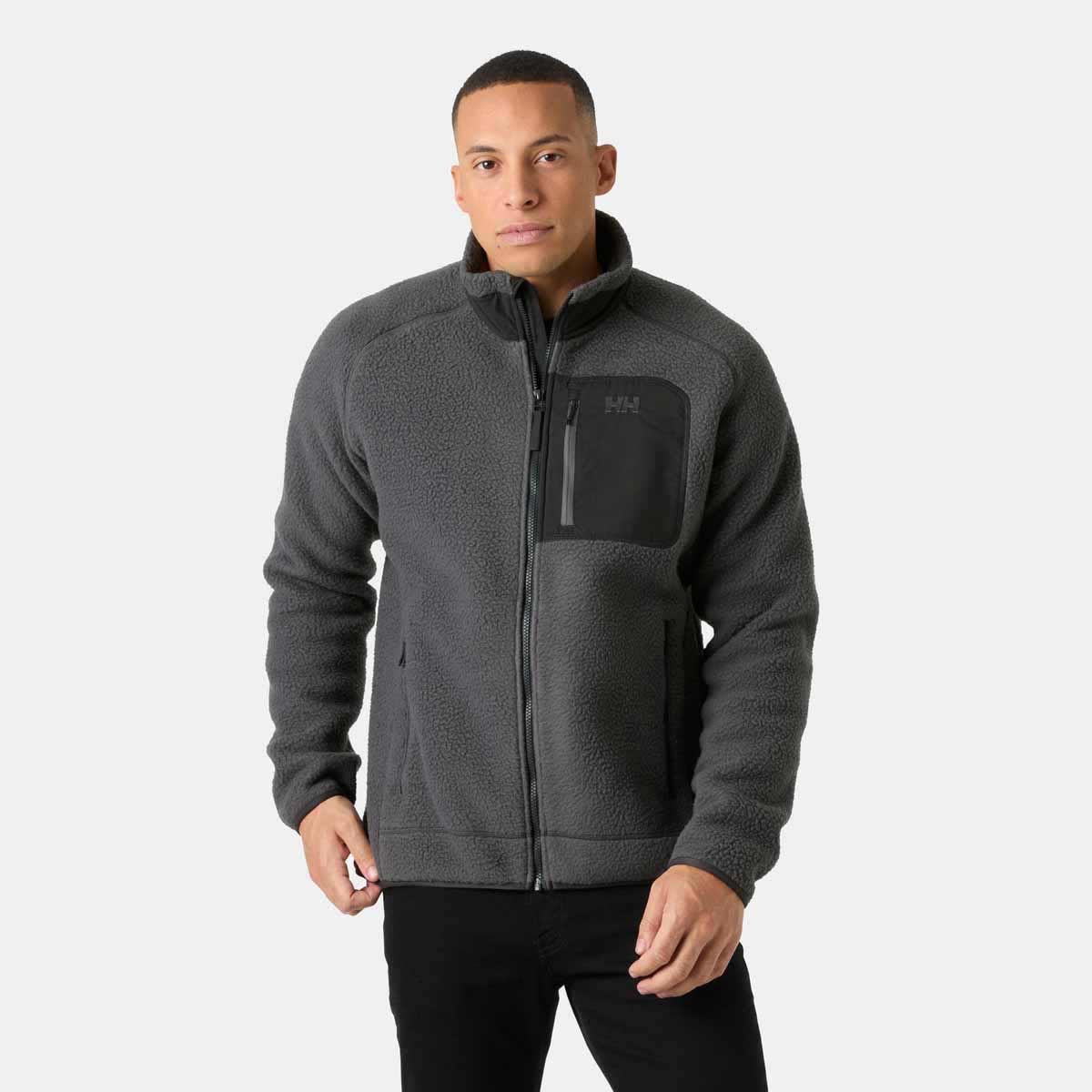 Helly Hansen Panorama Pile Block Jacket - thunder grey - on model 