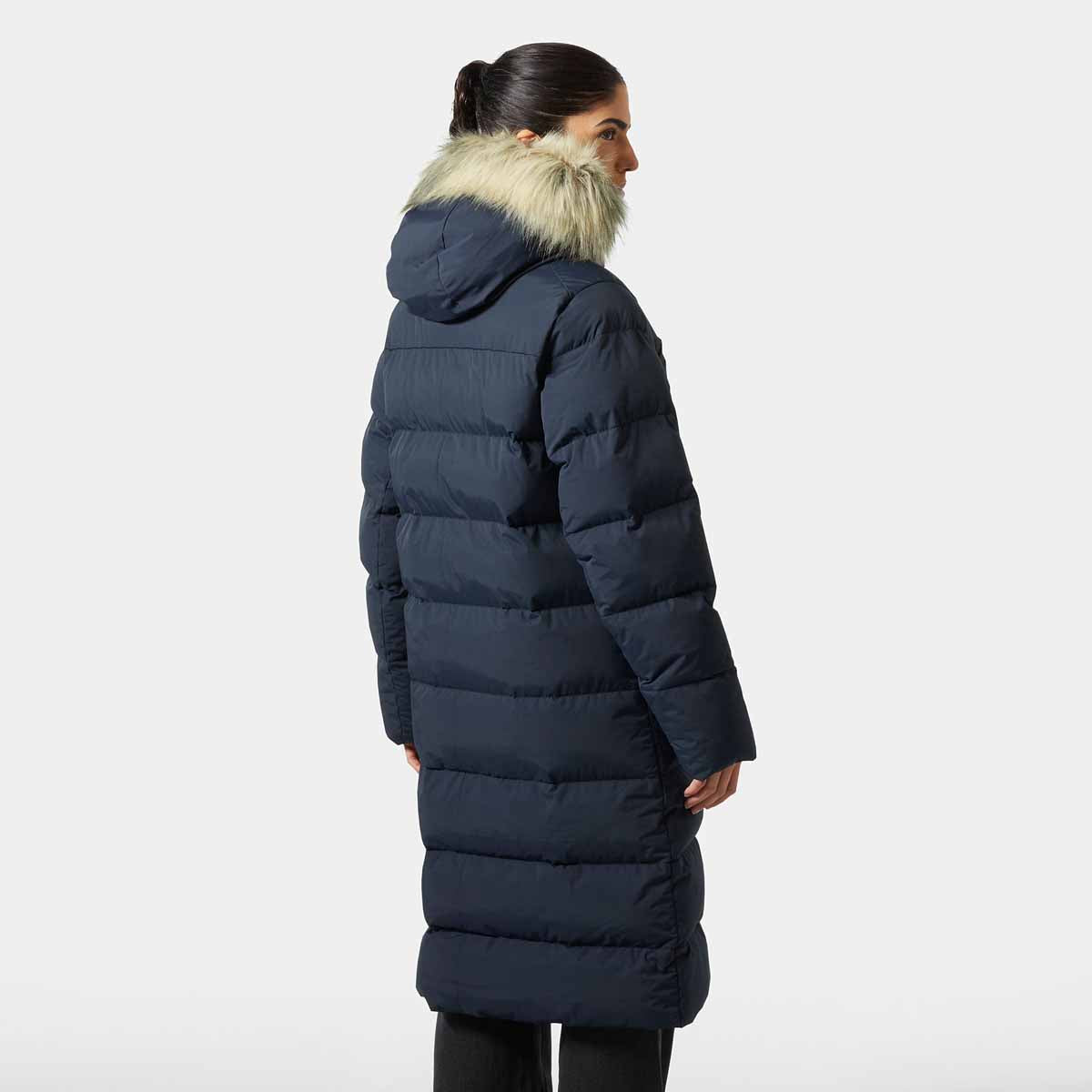 Helly Hansen Womens Aria Long Parka - Navy - rear