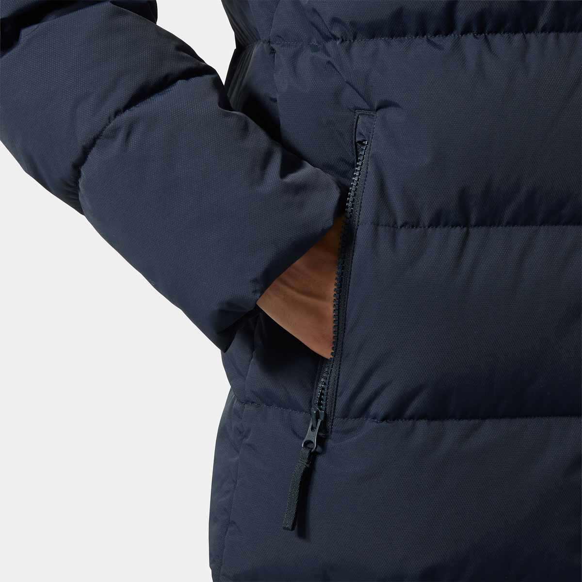Helly Hansen Womens Aria Long Parka - Navy - pocket
