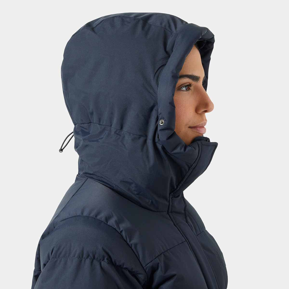 Helly Hansen Womens Aria Long Parka - Navy - hood