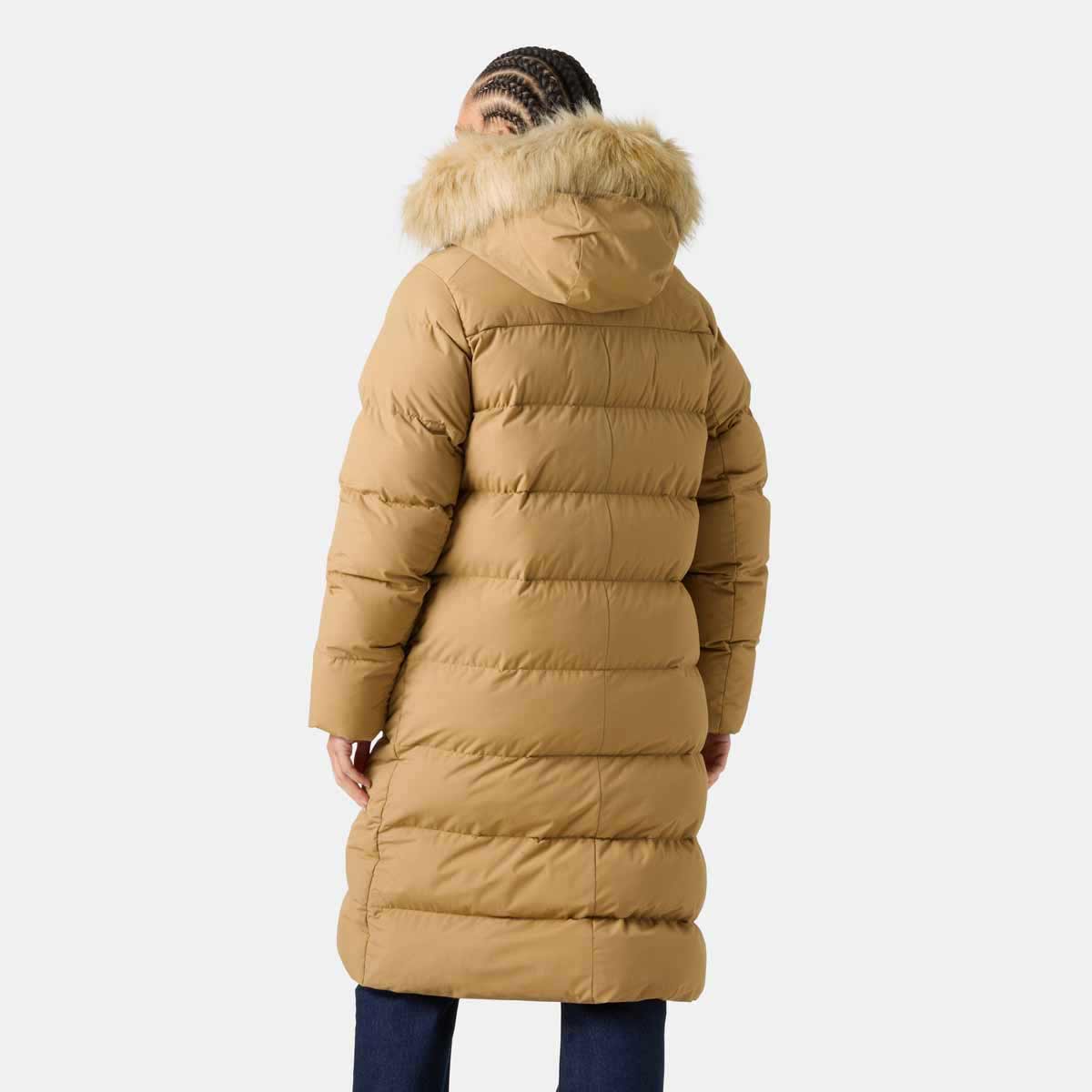 Helly Hansen Womens Aria Long Parka - elmwood - rear