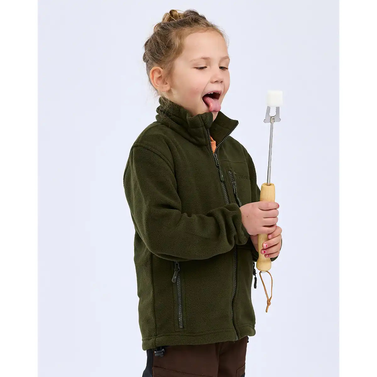 Pinewood Finnveden Kids Fleece Jacket - Worn By Model - Side