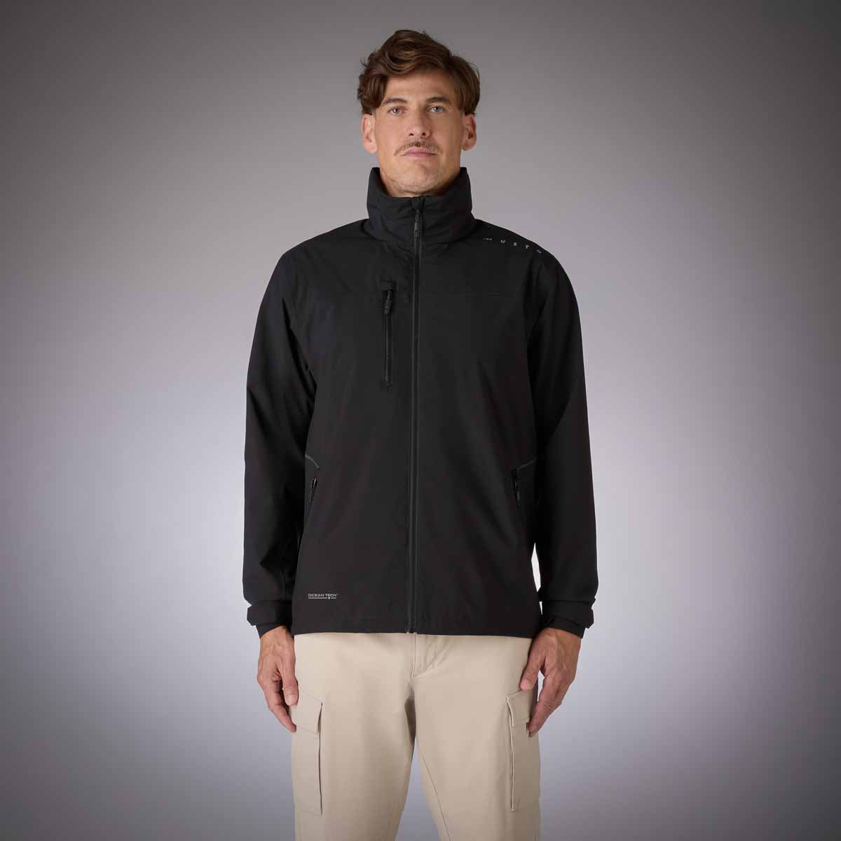 Musto Evo Waterproof Crew Jacket - Platinum- Black