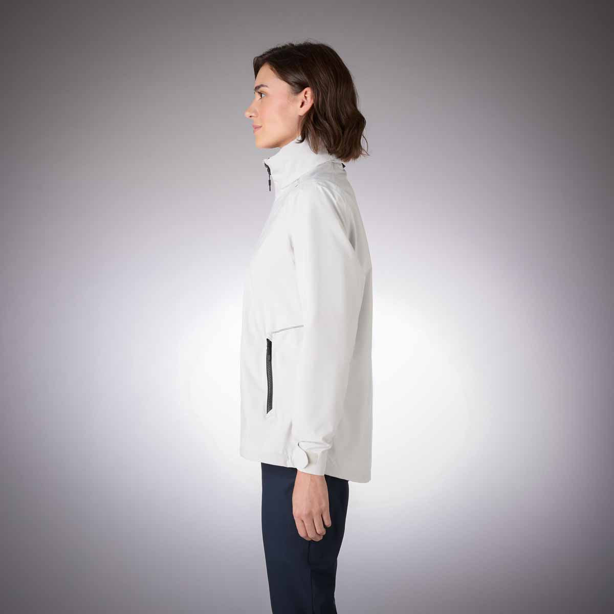 Musto Women's Evo Waterproof Crew Jacket - Platinum -Side