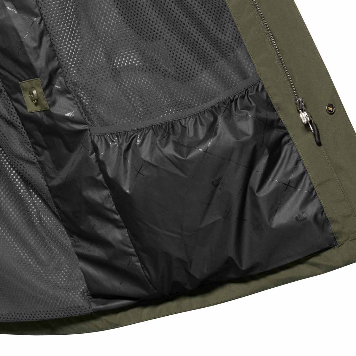 Musto Fenland Stretch Waterproof Jacket - Deep Forest - Inside