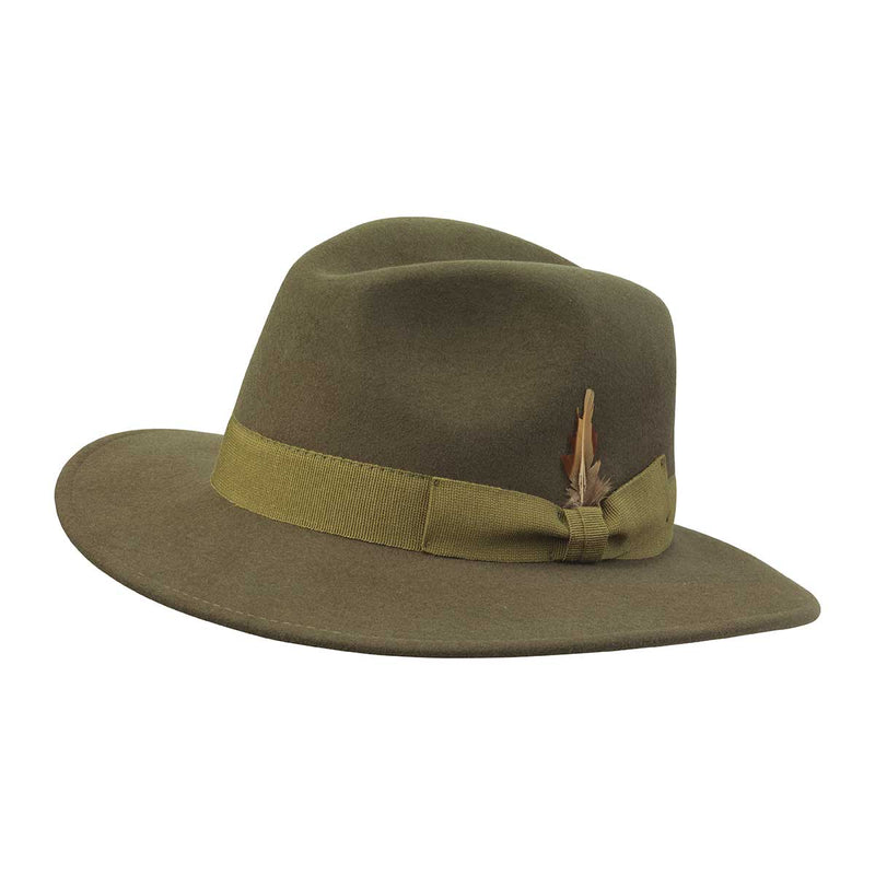 Laksen Heritage Fedora Cashmere Hat Loden
