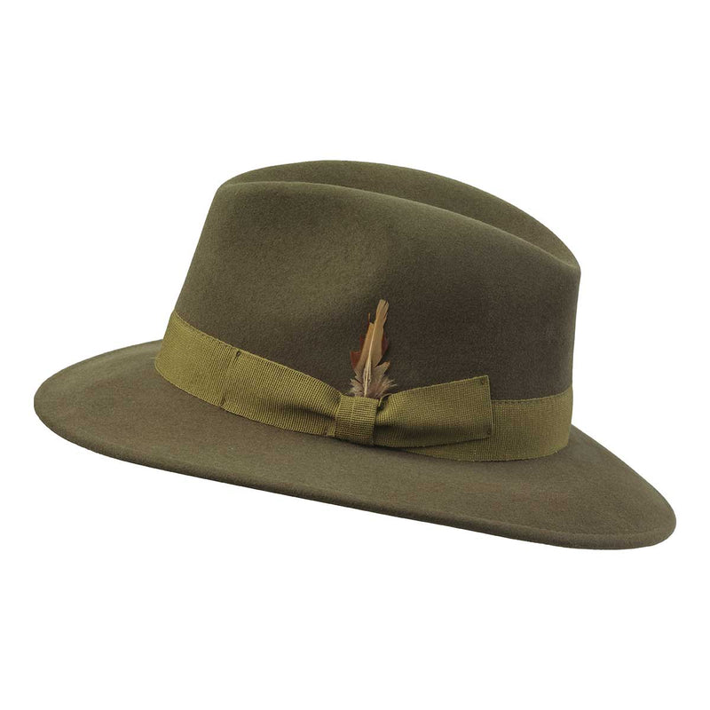 Laksen Heritage Fedora Cashmere Hat Loden