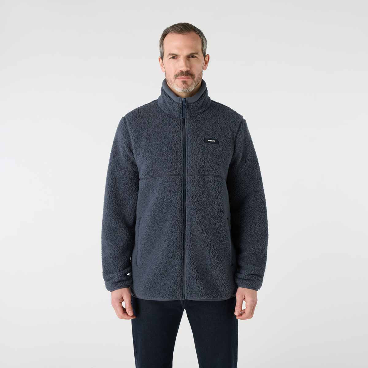 Musto Cove Deep Pile Fleece Jacket - Alpine Frost - Model
