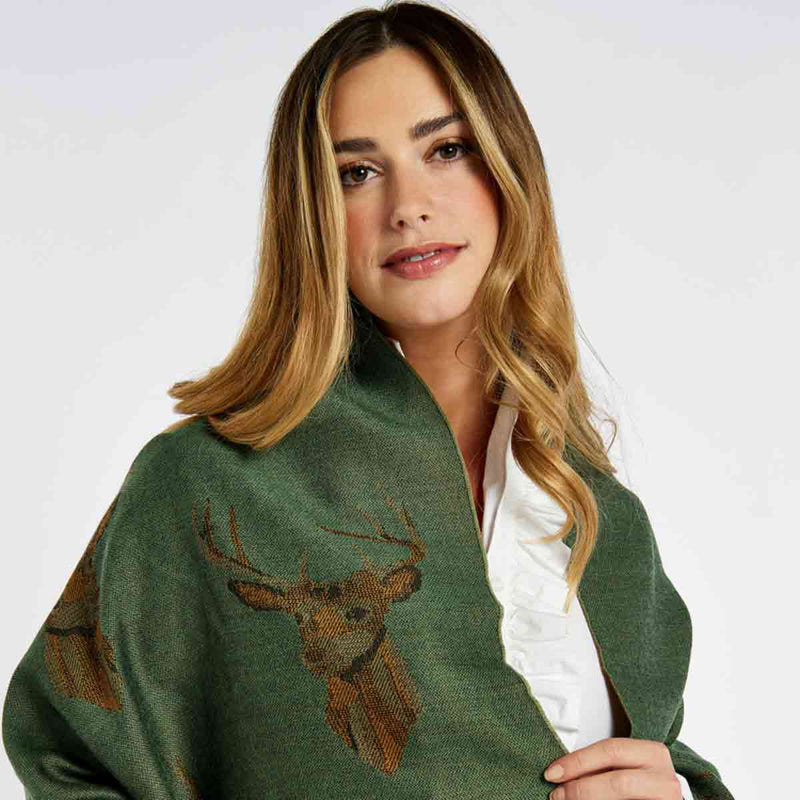 Dubarry Heatherbell Wool Stole Dusky Green
