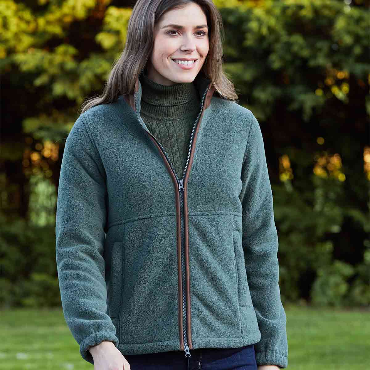 Alan Paine Aylsham Ladies Fleece Jacket - Cedar - Model