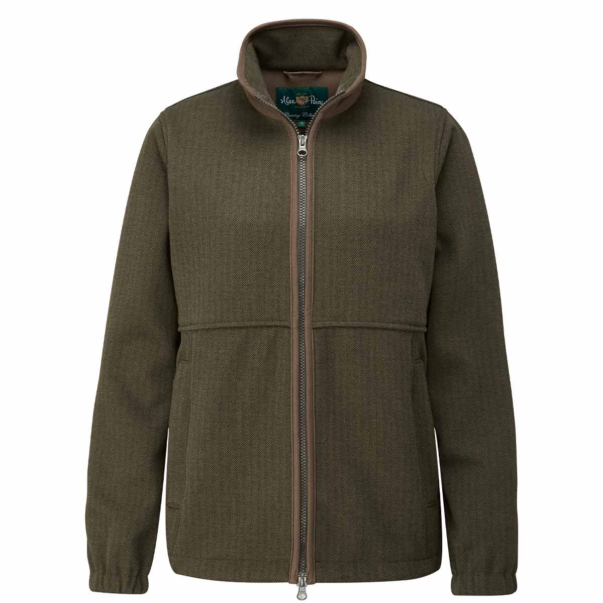 Alan Paine Aylsham Ladies Fleece Jacket - Green Herringbone