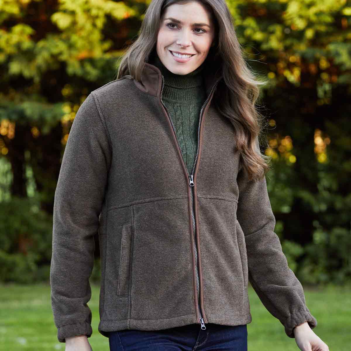 Alan Paine Aylsham Ladies Fleece Jacket - Pecan - Model