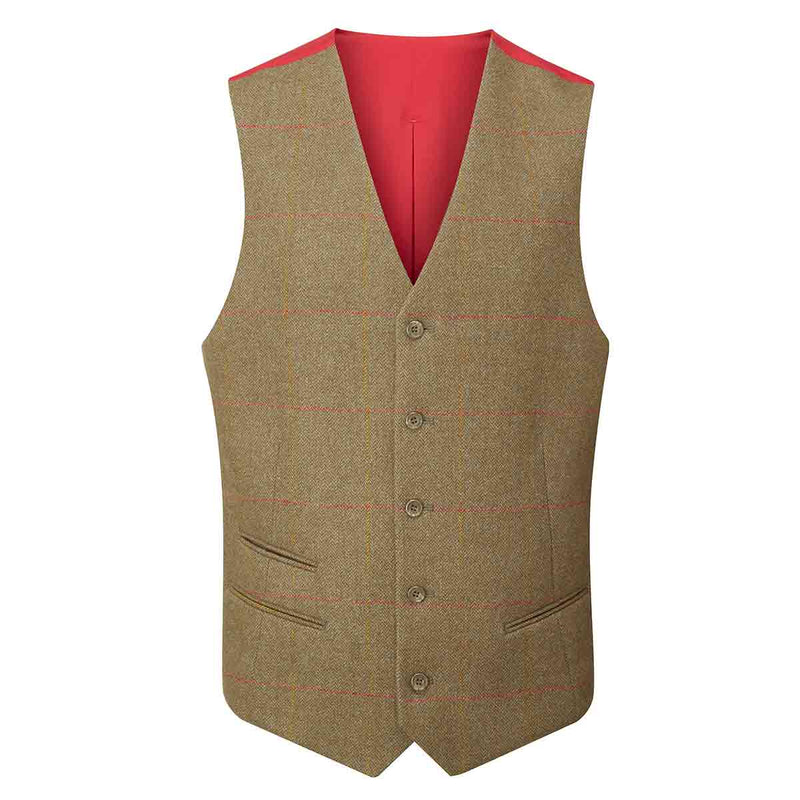 Alan Paine Combrook Lined Back Tweed Waistcoat