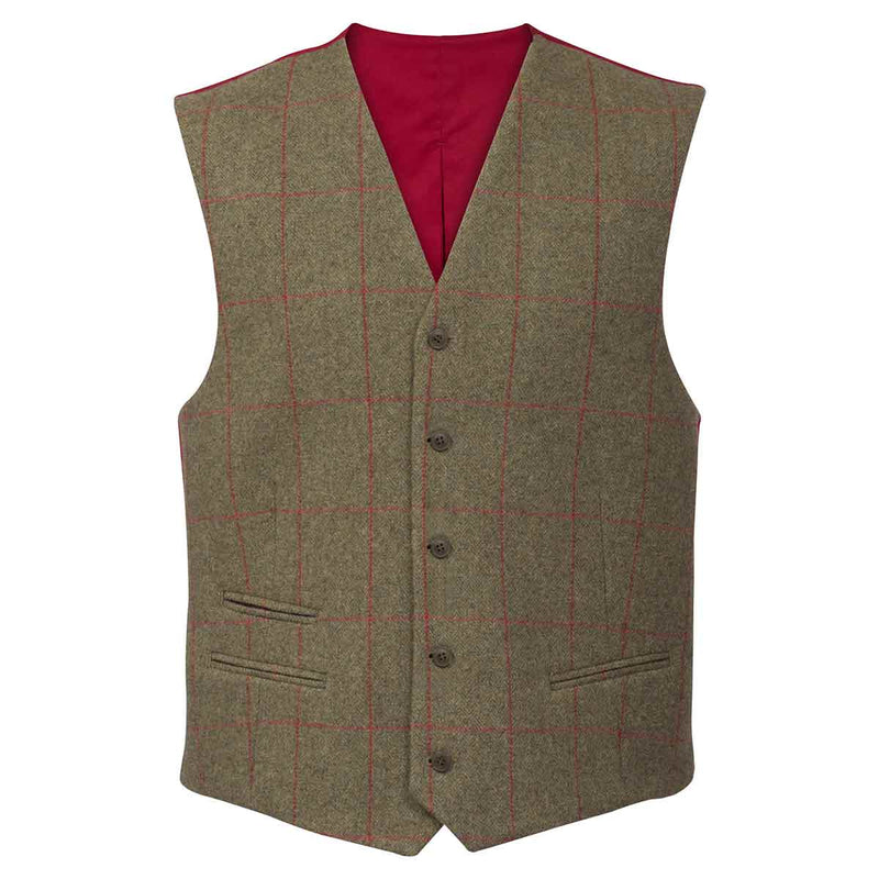 Alan Paine Combrook Lined Back Tweed Waistcoat