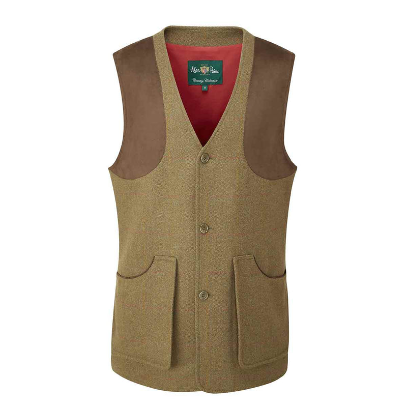 Alan Paine Combrook Men's Tweed Shooting Waistcoat Hawthorn
