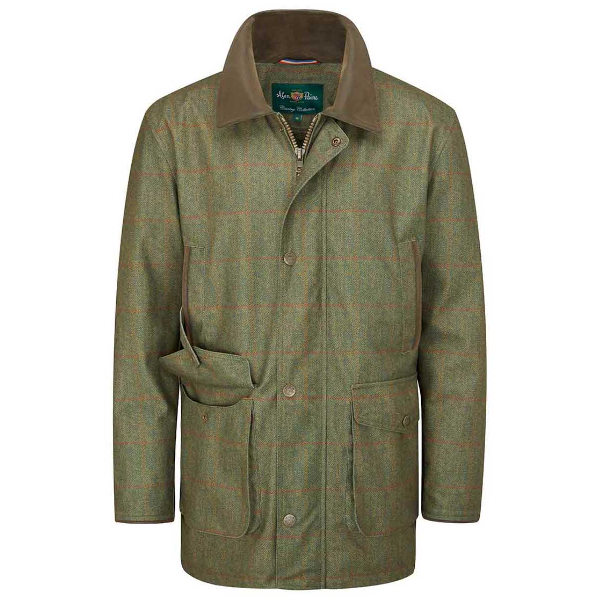 Alan Paine Didsmere Technical Tweed Men's Coat - Olive