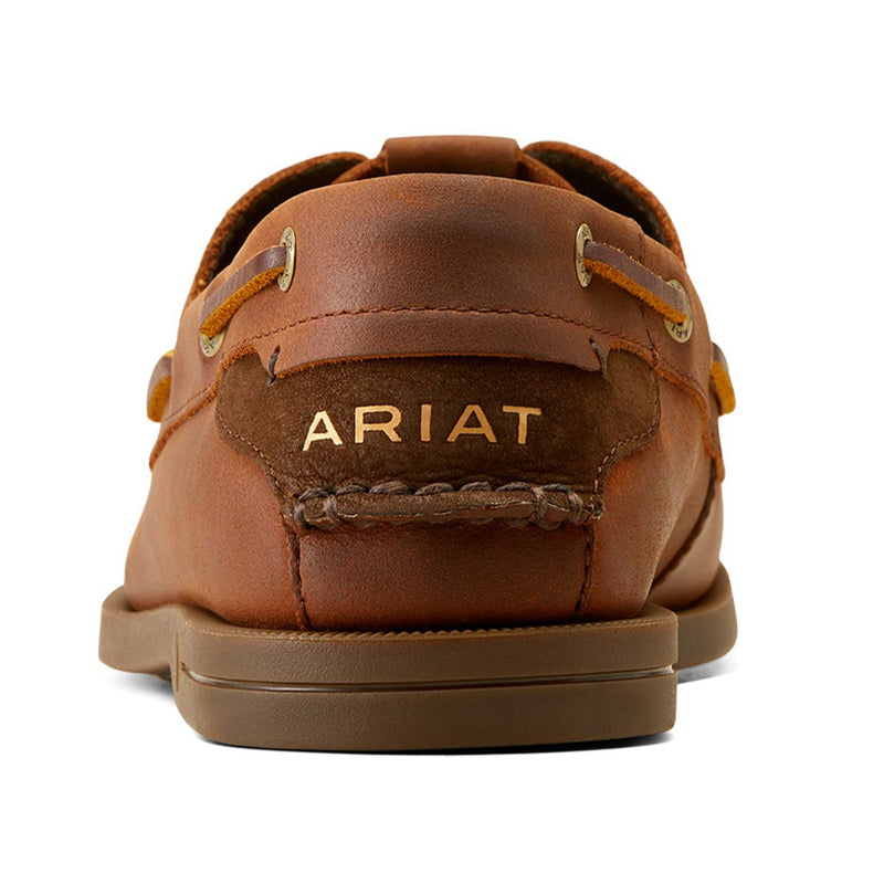 Ariat Men's Antigua Deck Shoe - Bridle Brown - Rear