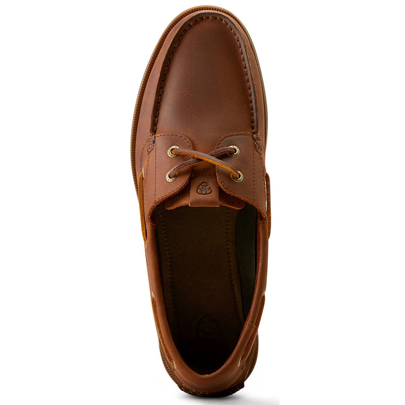 Ariat Men's Antigua Deck Shoe - Bridle Brown - Top View