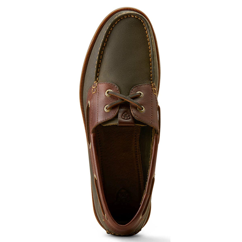 Ariat Men's Antigua Deck Shoe - Olive Night - Top View