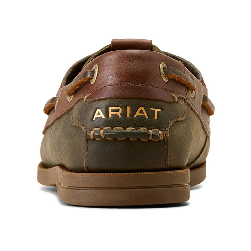 Ariat Women's Antigua Deck Shoe - Olive Night - Rear