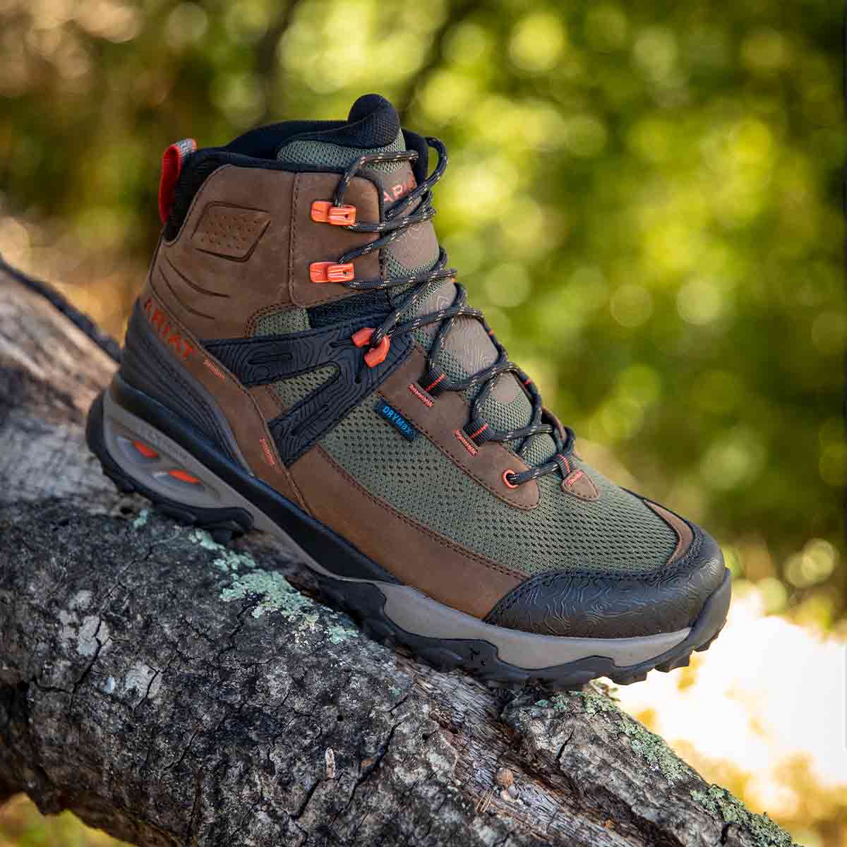Ariat Men's Traverse Mid Waterproof Hiking Boots - Brown Bark - Lifestyle